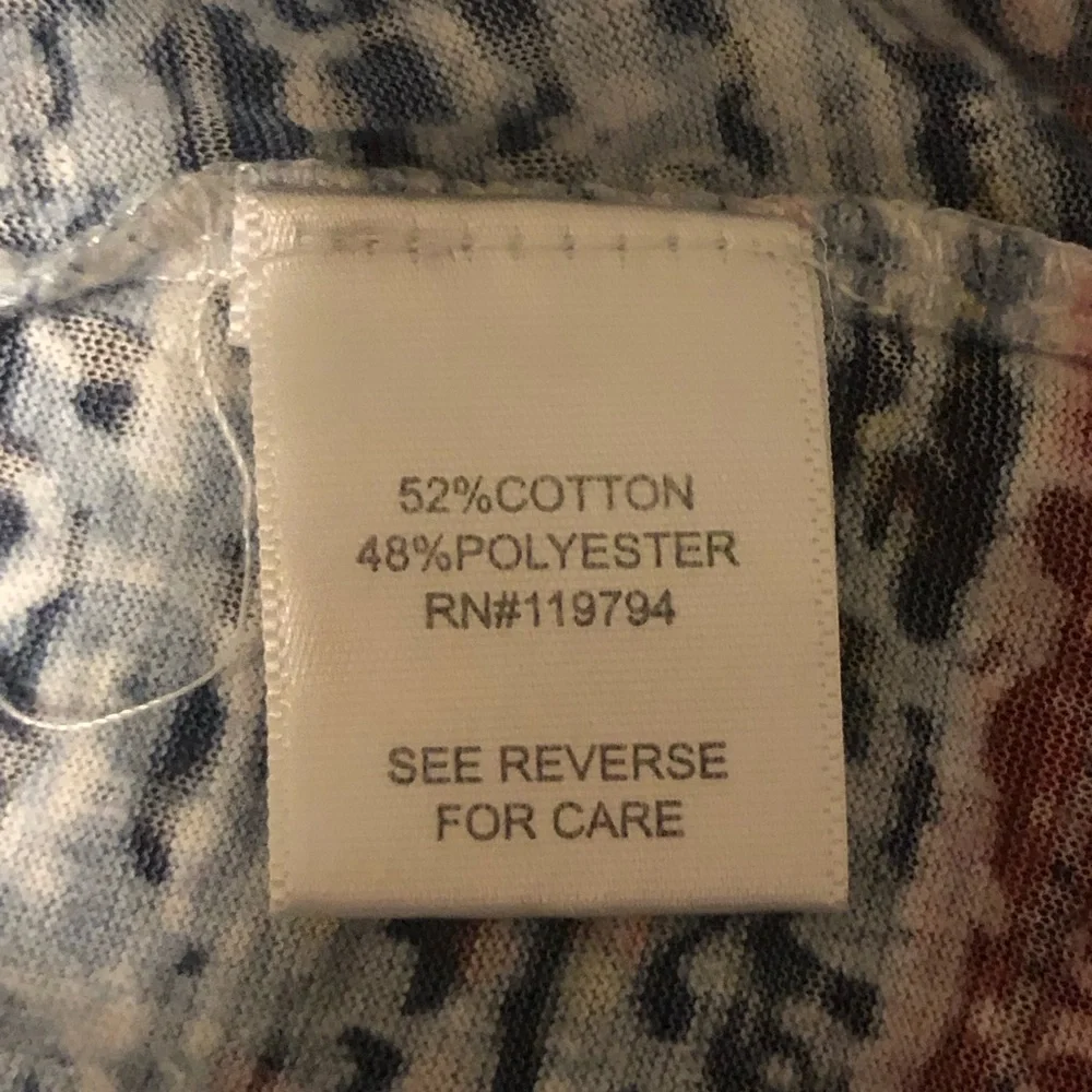 ONE WORLD Multicolor Patterned Long Sleeve Top Women’s S - Picture 5 of 7